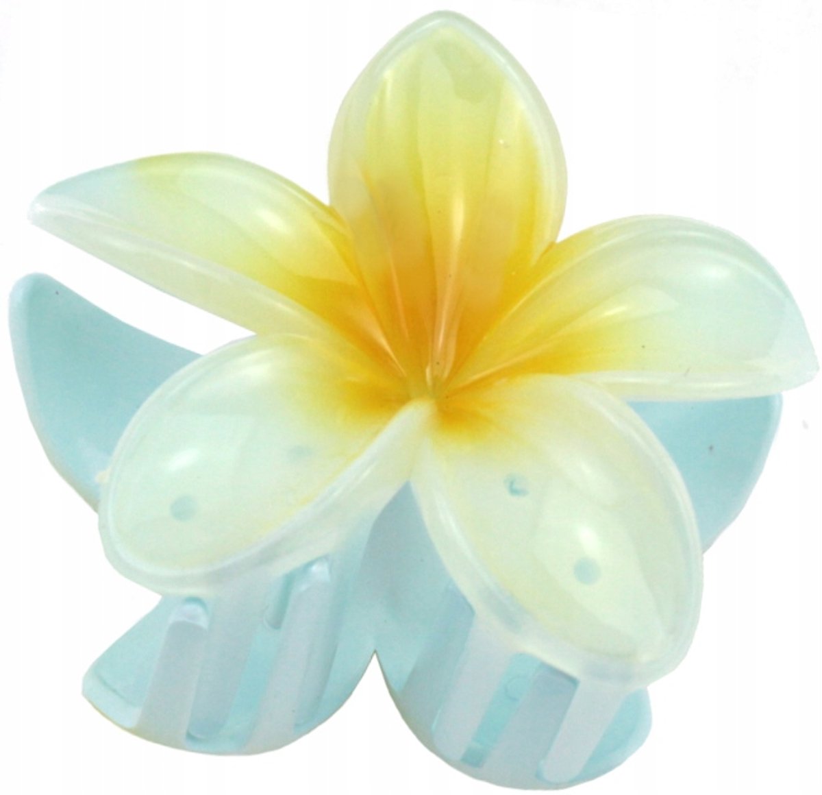 Grote Hawaiiaanse Bloem Haarclip 8 cm - Blauw