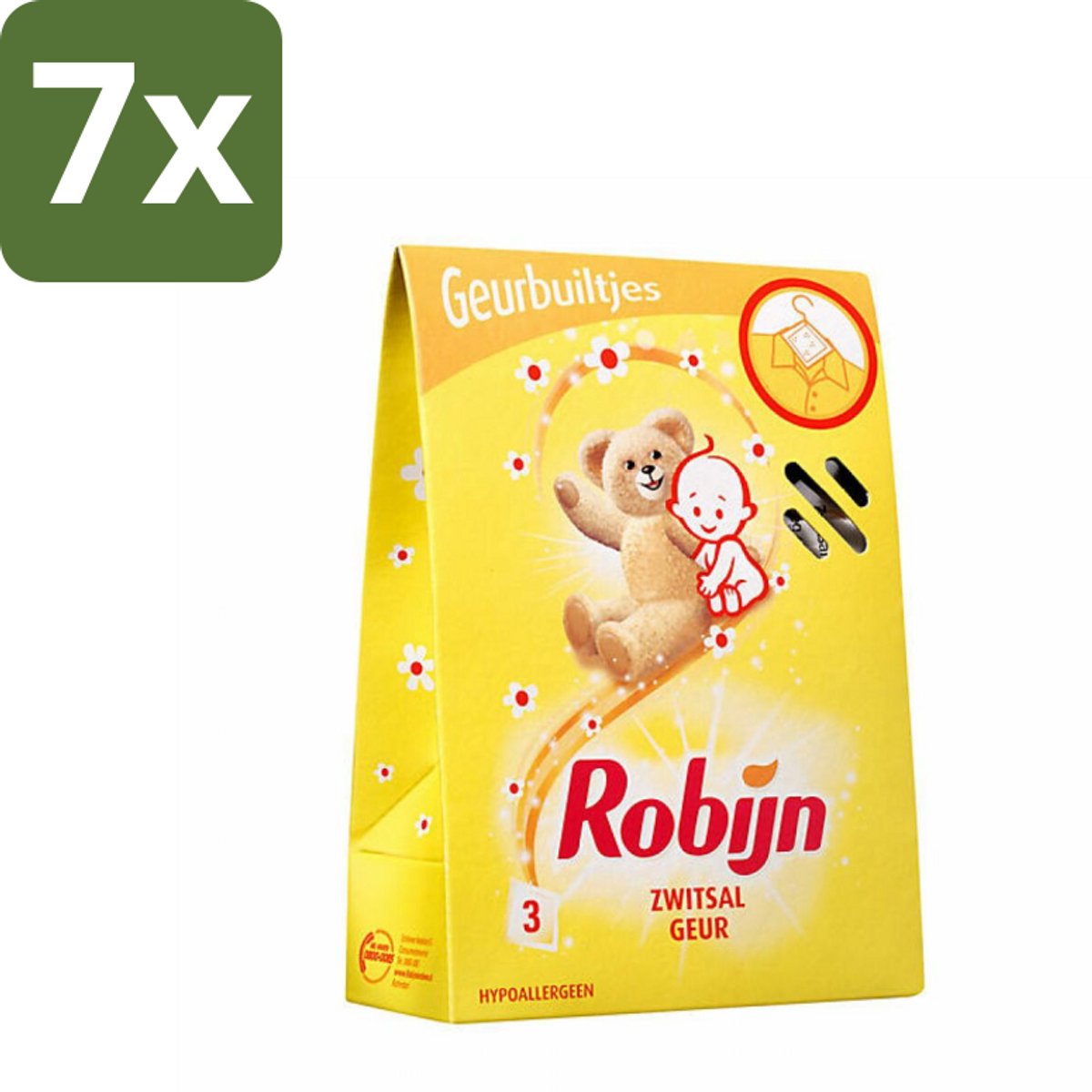 7 x Robijn Geurbuiltjes Zwitsal 3 stuks per verpakking - Zwitsal Geur - Babygeur - Geurbuiltjes - Kastgeur - Ladegeur