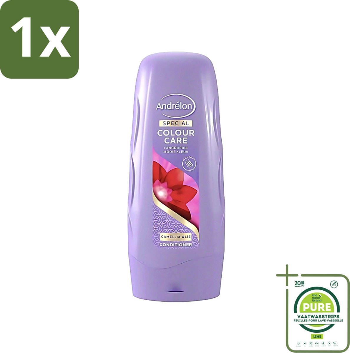 1 x Andrélon - Colour Care - Camellia Olie - Conditioner - Kleurbehoud - 300 ml - Kleurbehoud Haar - Gekleurd Haar Verzorging - Camellia-olie Conditioner - Sulfaatvrije Conditioner - Haarkleur Beschermd