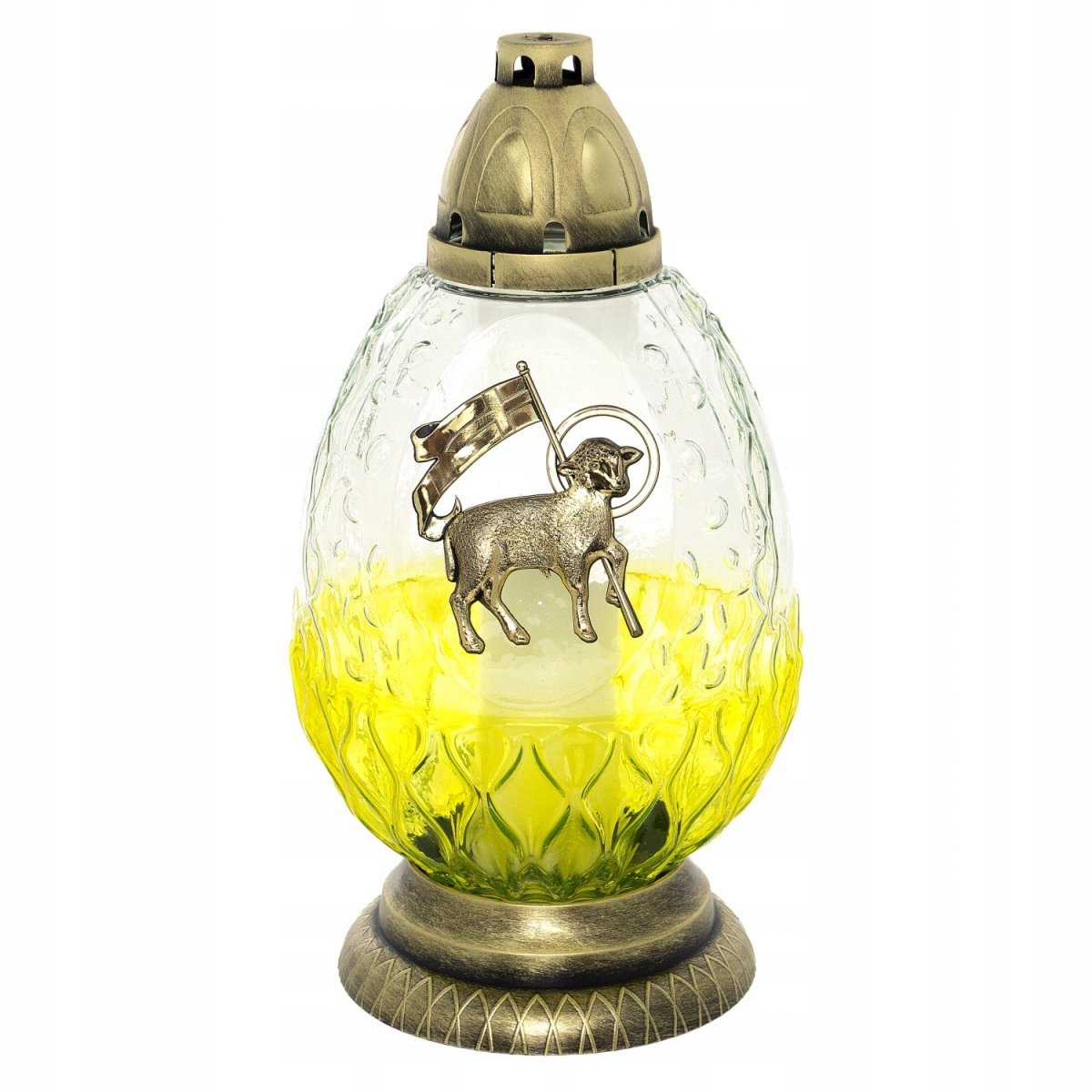Paaslamp J4 Lampe met Lammetje - Goudkleurig, 33.5 cm