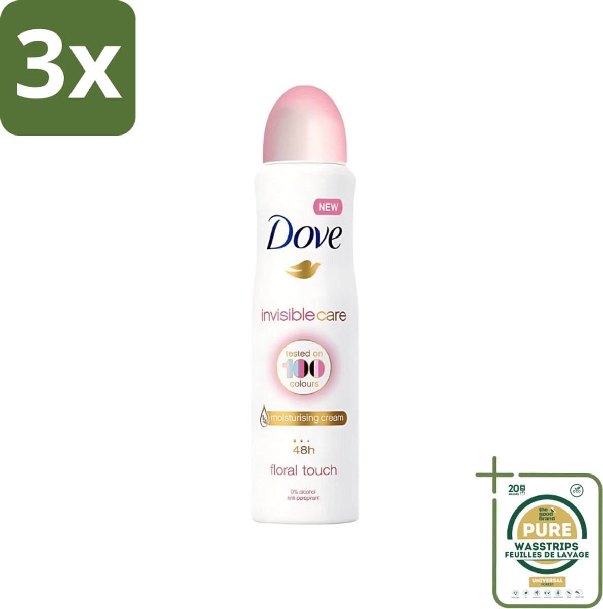 3 x Dove - Deodorant - Spray Invisible Care - Onzichtbare bescherming - 250 ml - Grootverpakking - Onzezichtbare Deodorant - Anti-transpirant Spray - Zweet En Geur Bescherming - Huidverzorging - Alcoholvrije Deodorant