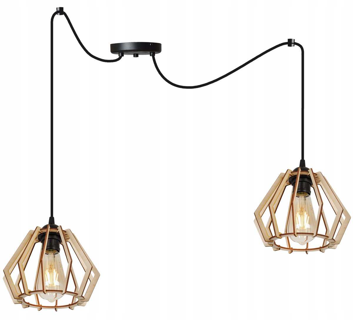Merkloze Houten Hanglamp Spider Stijl - Modern & Sfeervol