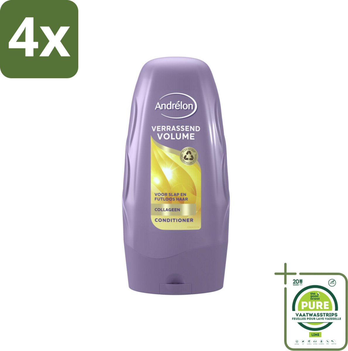 Andrélon Conditioner Verrassend Volume 250 ml - Voordeelverpakking - 4 stuks - Volume - Haarkleur