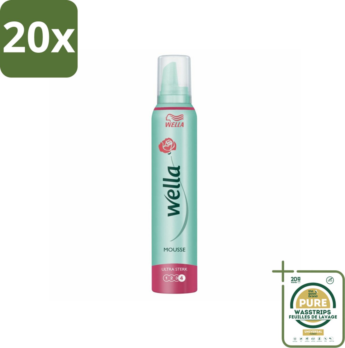 20 x Wella Ultra Sterk Haarmousse 200 ml - Grootverpakking - Haarmousse - Versteviging - Langdurige Hold - Flexibele Textuur - UV Bescherming