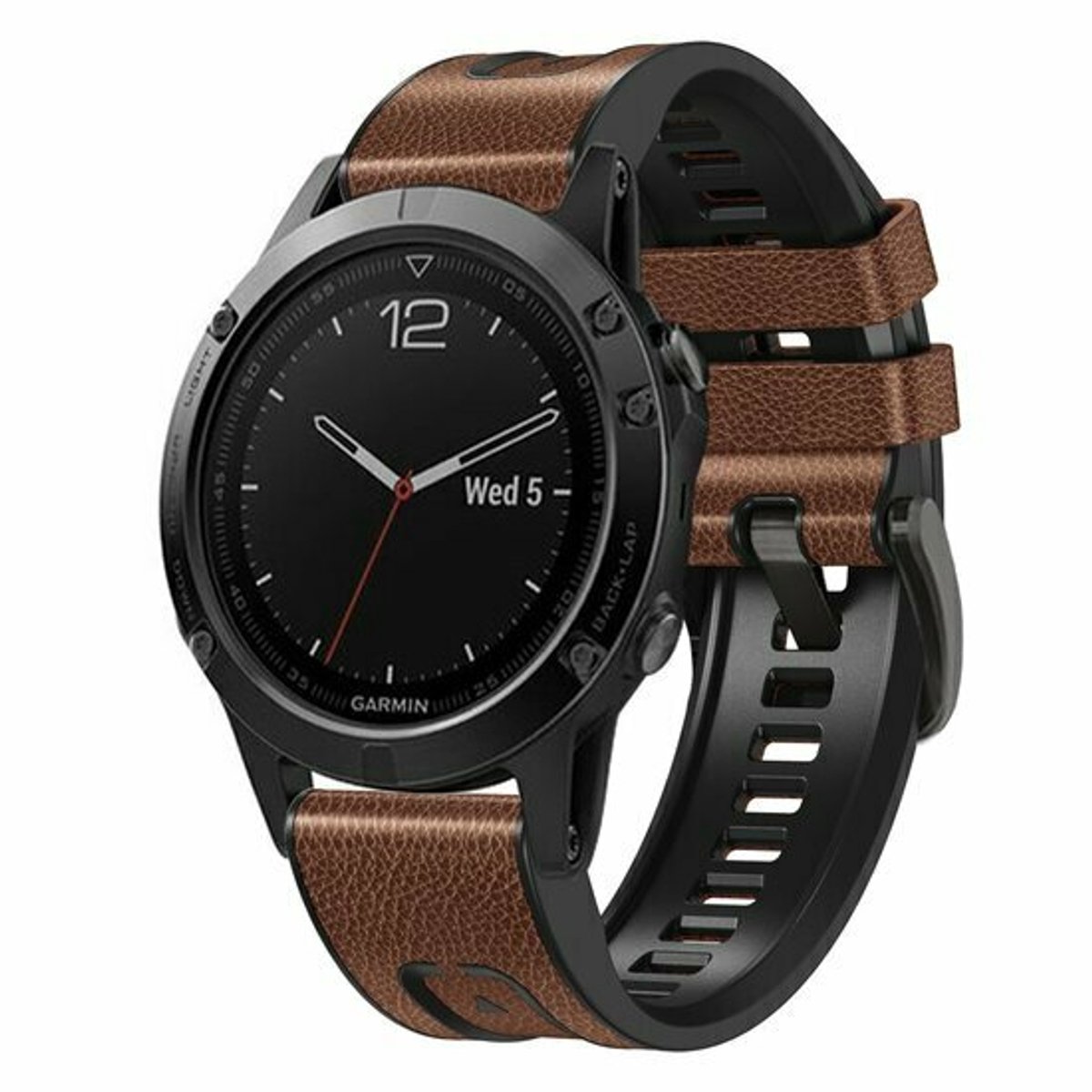 By Qubix - Geschikt voor Garmin bandje - 22mm Quickfit - leer + siliconen bandje - Bruin - Geschikt voor Garmin Fenix 9 / 9 pro - 47mm