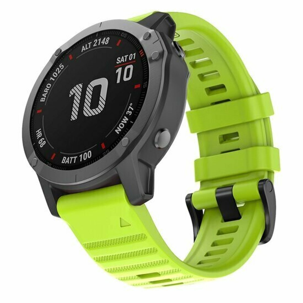 By Qubix - Geschikt voor Garmin bandje - 22mm Quickfit - Siliconen bandje - Groen - Geschikt voor Garmin Fenix 9 / 9 pro - 47mm