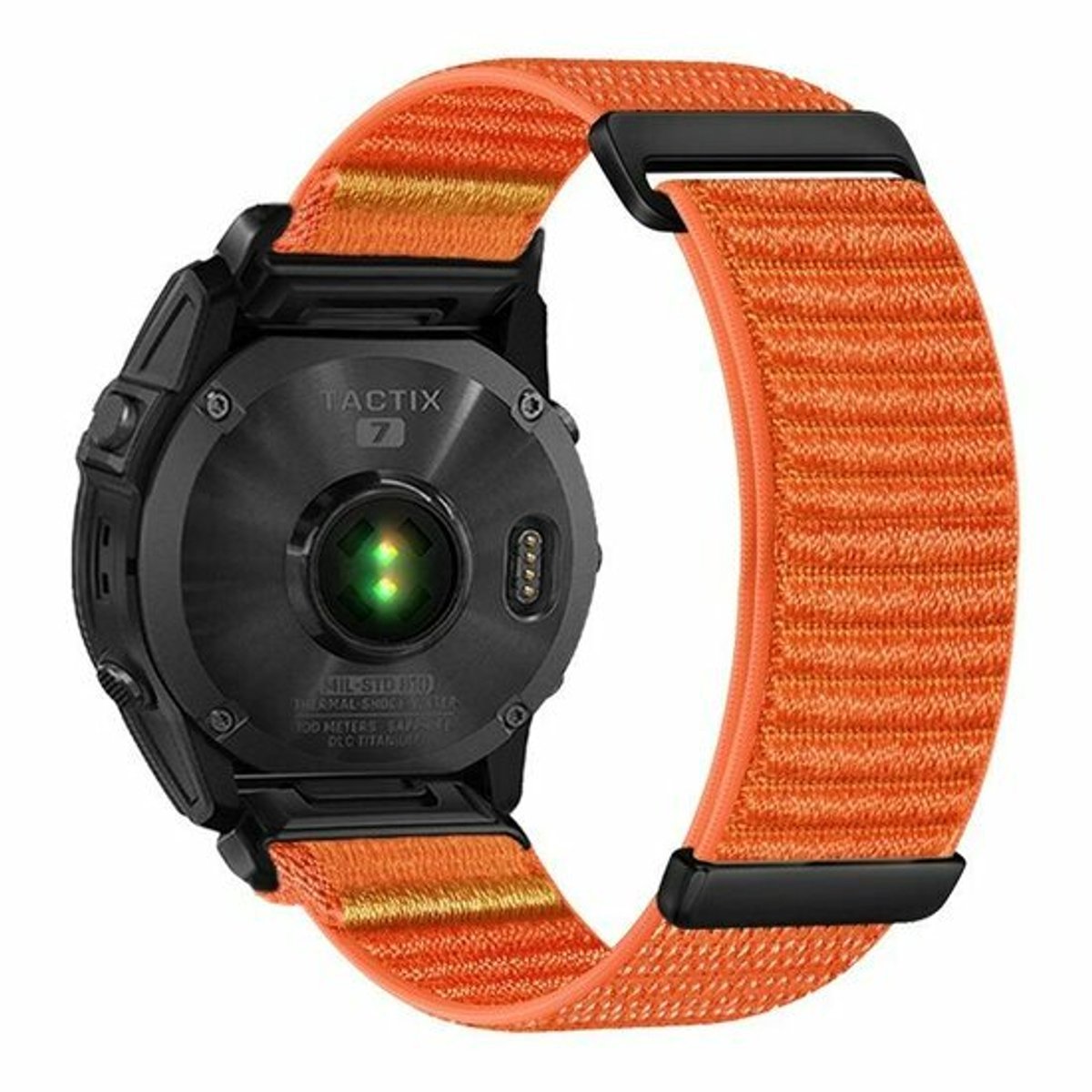 By Qubix - Geschikt voor Garmin bandje - 22mm Quickfit - Nylon Sport Loop bandje - Oranje - Geschikt voor Garmin Fenix 9 / 9 pro - 47mm