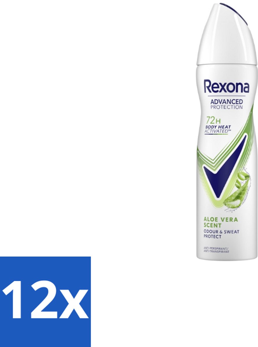Rexona - Deodorant - Spray - Aloe Vera Scent - 150ml - Voordeelverpakking - 12 stuks