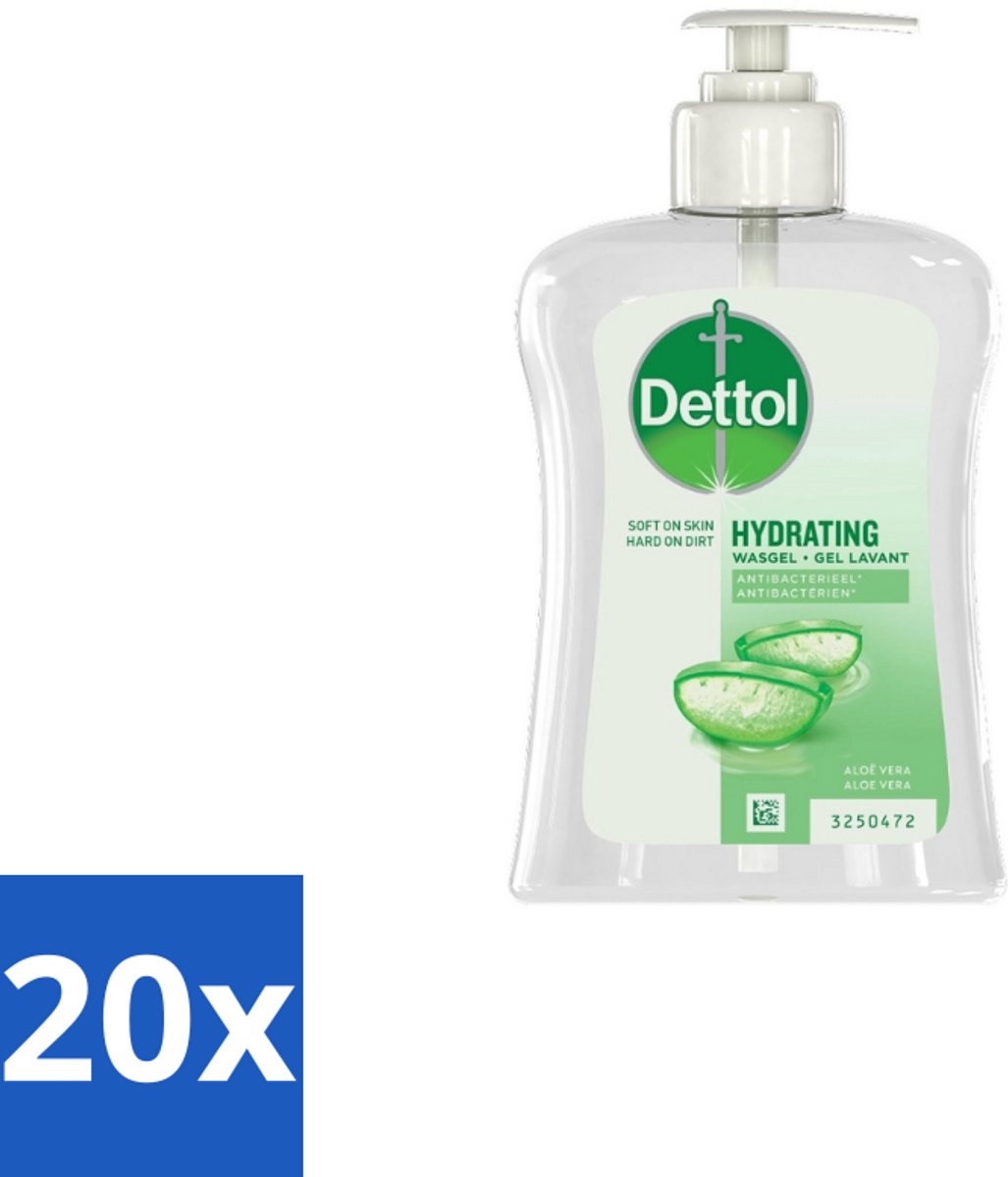 20 x Dettol Handzeep Hydraterend Aloë Vera 250 ml - Handzeep - Antibacteriële Handzeep - Aloë Vera Handzeep - Hygiëne - Handhygiëne