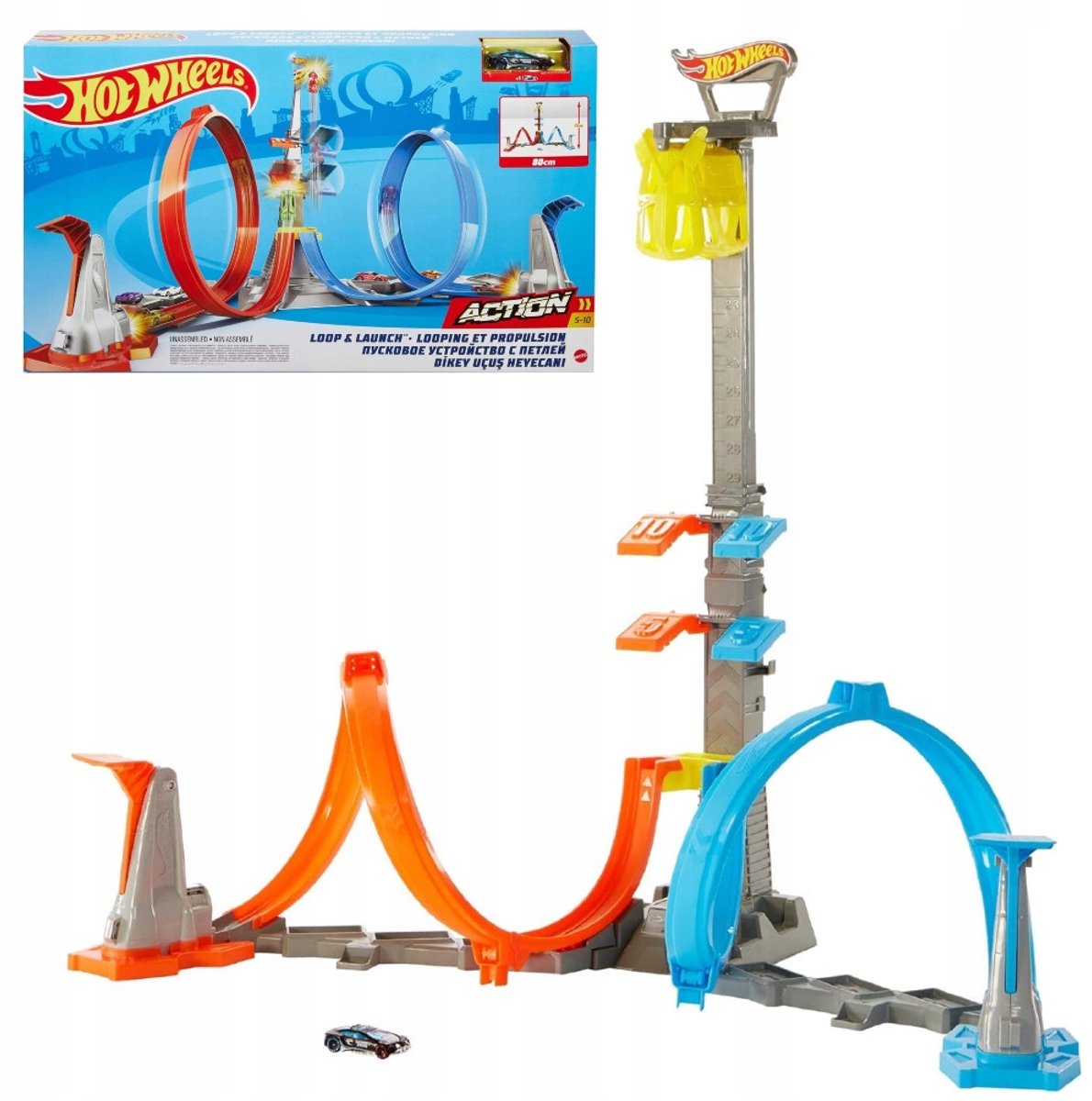 Hot Wheels Action - Loop & Lanceer Speelset Racebaan