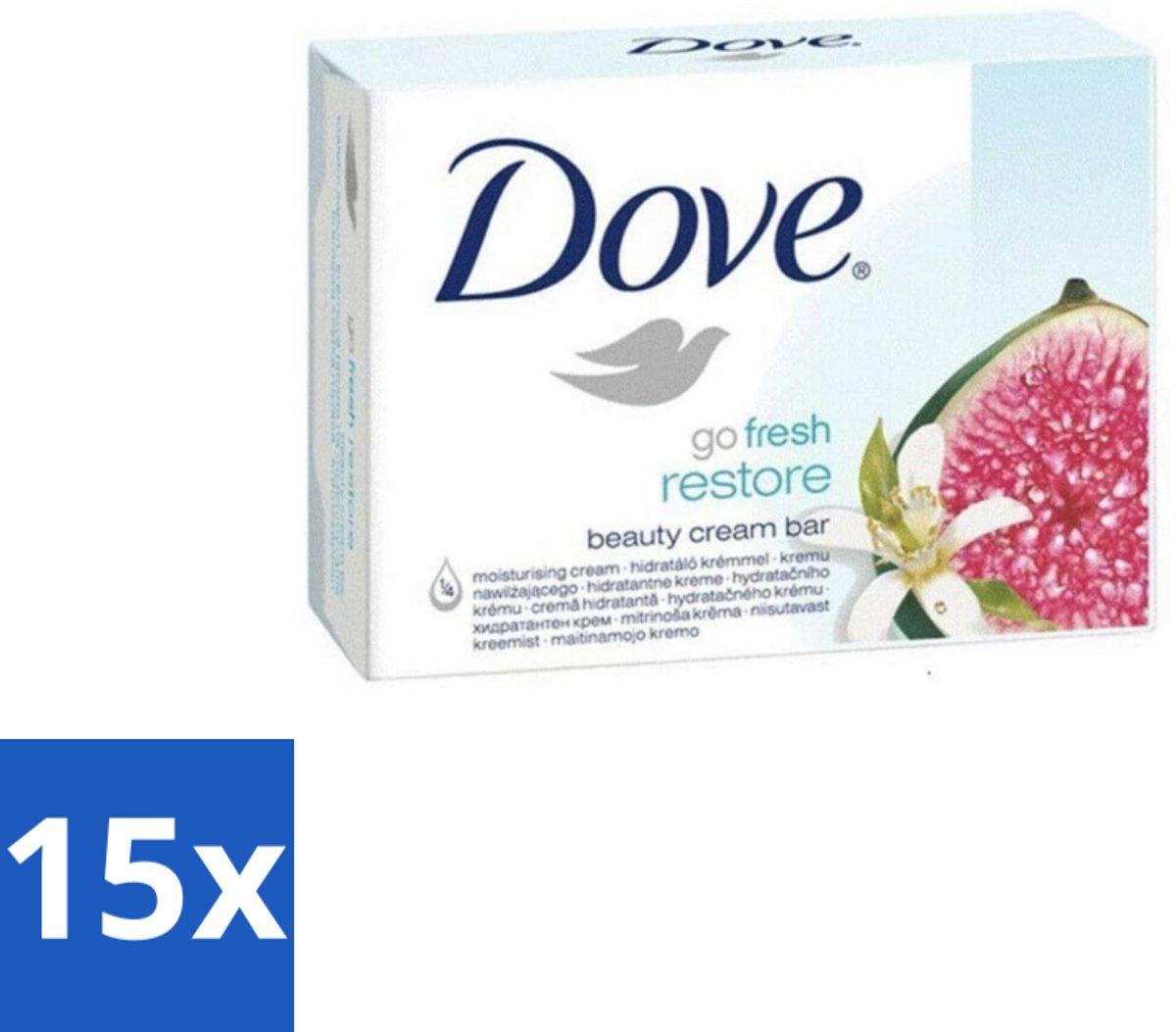 Dove – Zeep – Go Fresh Restore – 4 x 90 g - Bulkverpakking - 15 stuks
