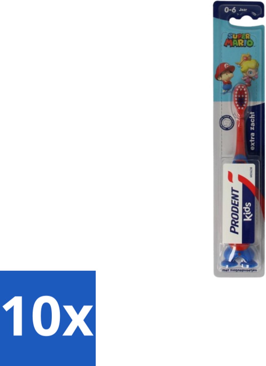10 x Prodent – Tandenborstel – Super Mario – 0–6 jaar - Tandenborstel Kinderen 0-6 Jaar - Super Mario Tandenborstel - Tandenpoetsen Kinderen - Gezonde Tandenborstel - Kindertandenborstel