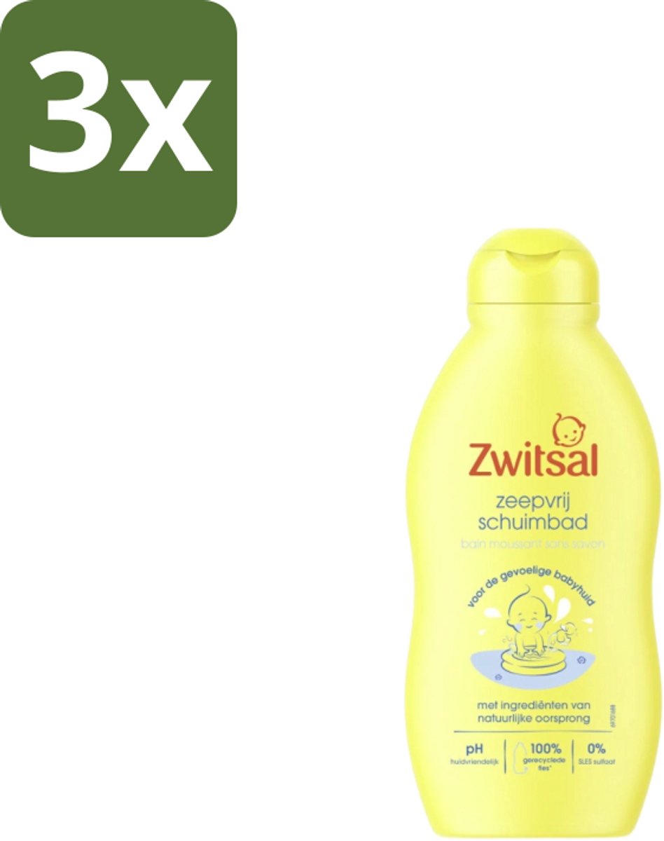 3 x Zwitsal – Schuimbad – Zeepvrij – 200 ml - Baby Bad - Zeepvrij Schuimbad - Babyhuid Verzorging - Babyhuid Bescherming - Schuimbad Baby