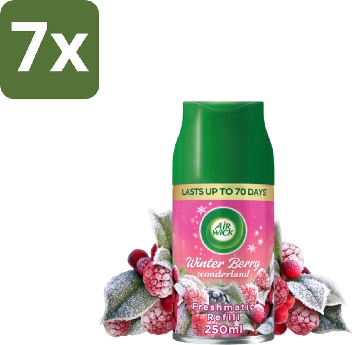 7 x Air Wick Freshmatic – Automatische Luchtverfrisser Navulling – Winter Berry Wonderland - 250 ml - Automatische Luchtverfrisser - Winterse Geur - Bessen-geur - Luchtverfrisser - Geurneutralisatie