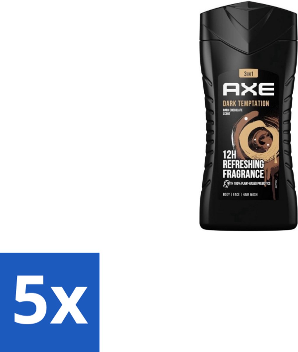 5 x Axe – Douchegel – Dark Temptation – 250 ml - Douchegel - Douchegel Mannen - Douchegel Dark Temptation - Douchegel Voor Mannen - Douchegel Voor Huid