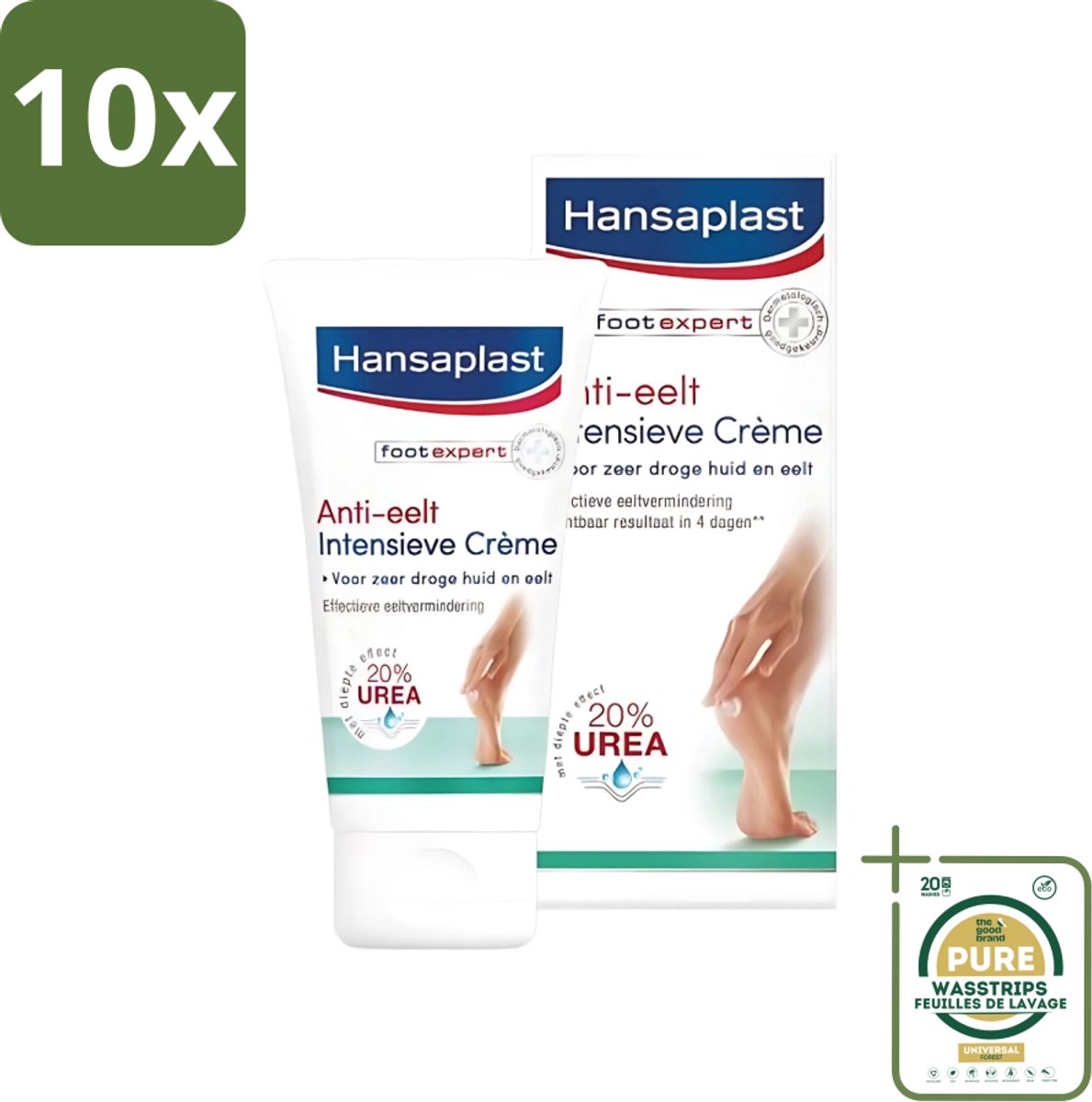 10 x Hansaplast Anti-Eelt Creme 75 ml - Grootverpakking - Anti Eelt Crème - Voetencrème - Voetverzorging - Droge Voeten - Eelt