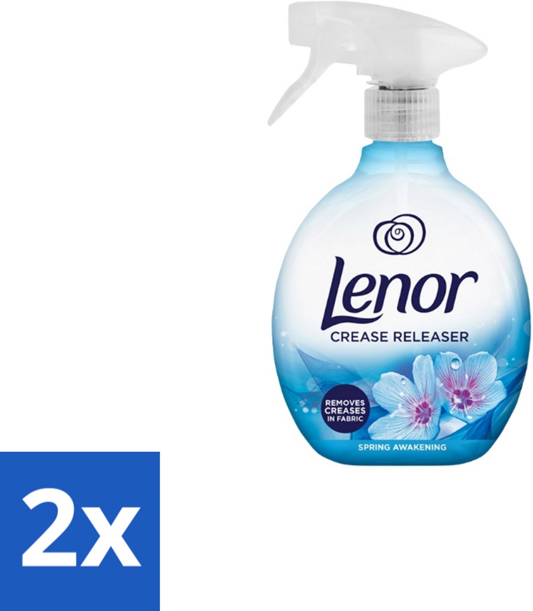 2 x Lenor – Crease Releaser Spray – Spring Awakening – Kreukverwijderaar & Textielverfrisser – 500 ml - Kreukverwijderaar - Textielverfrisser - Stofverfrisser - Stofverzorging - Stofverzorging