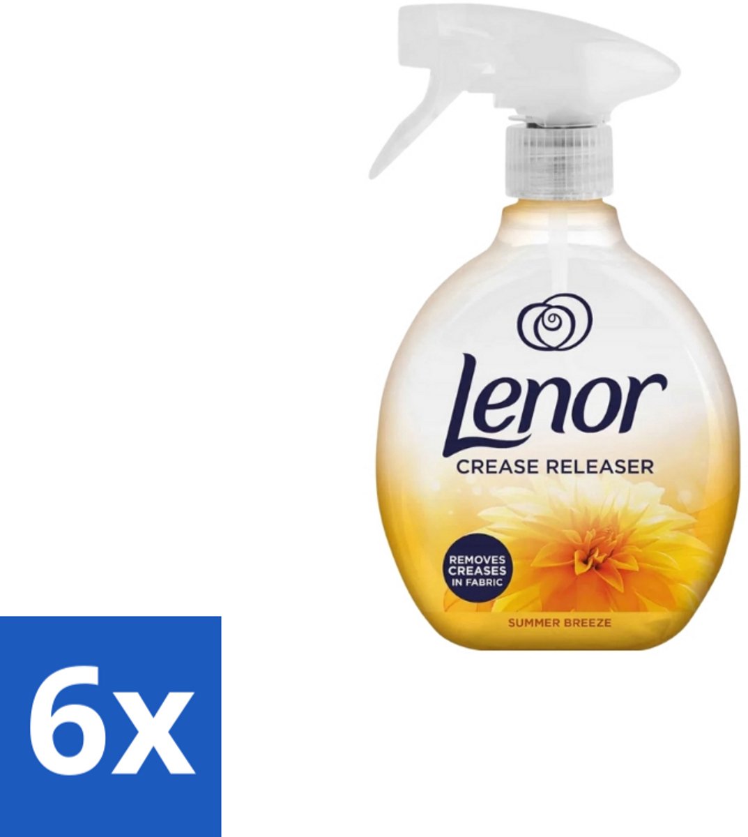 6 x Lenor – Crease Releaser Spray – Summer Breeze – Kreukverwijderaar & Textielverfrisser – 500 ml - Kreukverwijderaar - Textielverfrisser - Crease Releaser - Kleding Fris Maken - Kleding Glad Maken