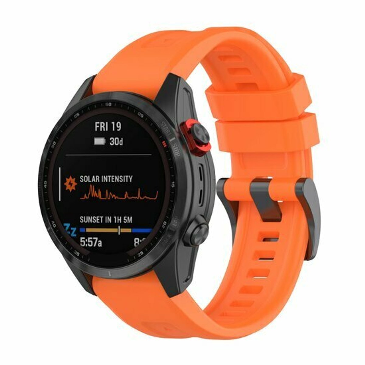 By Qubix - Geschikt voor Garmin bandje - 20mm Quickfit - Siliconen sportbandje - Oranje - Geschikt voor Garmin Fenix 9 / 9 pro - 43mm