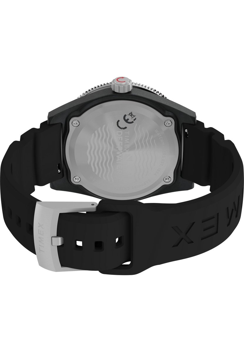 Timex Deepwater Reef 200 Xcf 43Mm Synthetic Rubber Strap Watch Quartz Analoog Horloge Zwart Kast Gemaakt Van 100% Hars En Een Armband Van 100% Synthetisch Rubber 43 TW2Y02200AJ