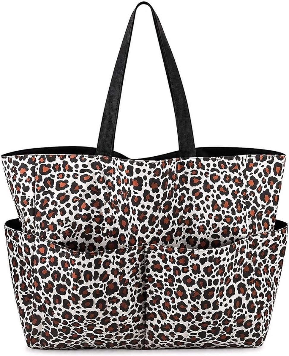XXL Strandtas met Luipaardprint en Cosmeticatas