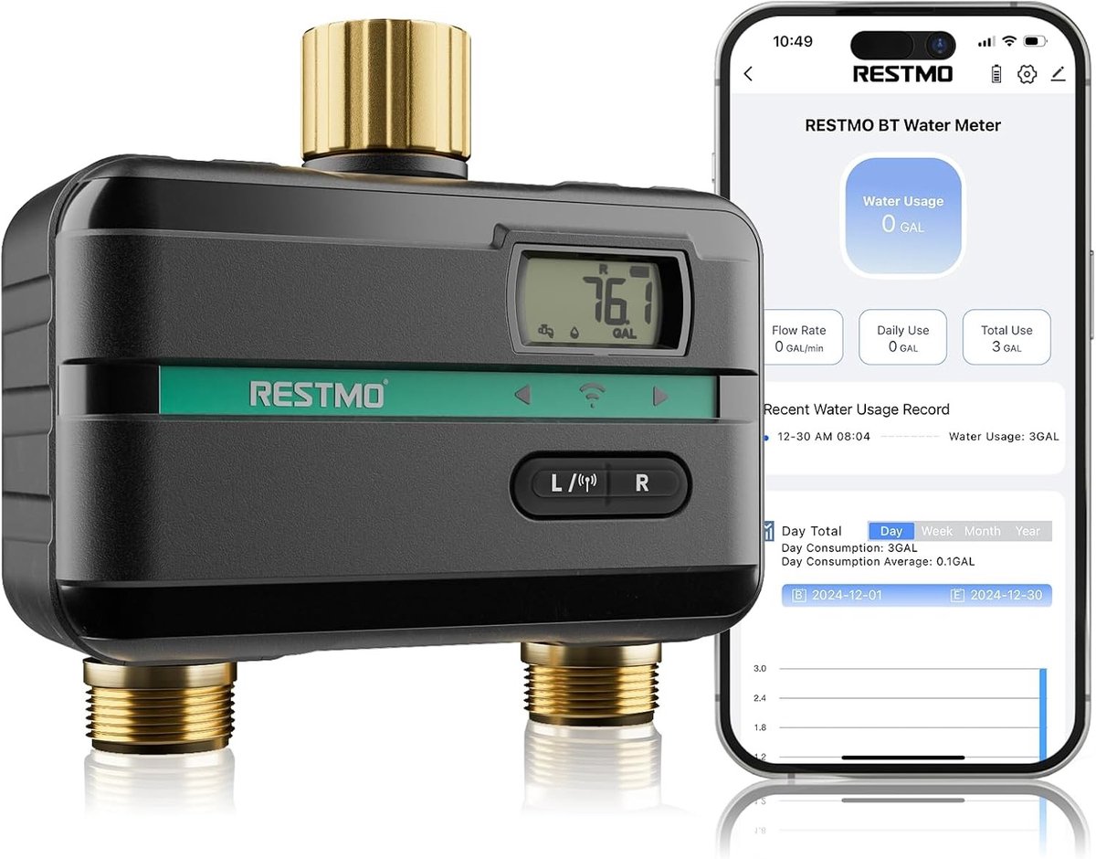 Automatische Watering Computer met Bluetooth en App Controle voor Tuin, Besproeiing Timer, Handmatige en Regenvertraging Functie
