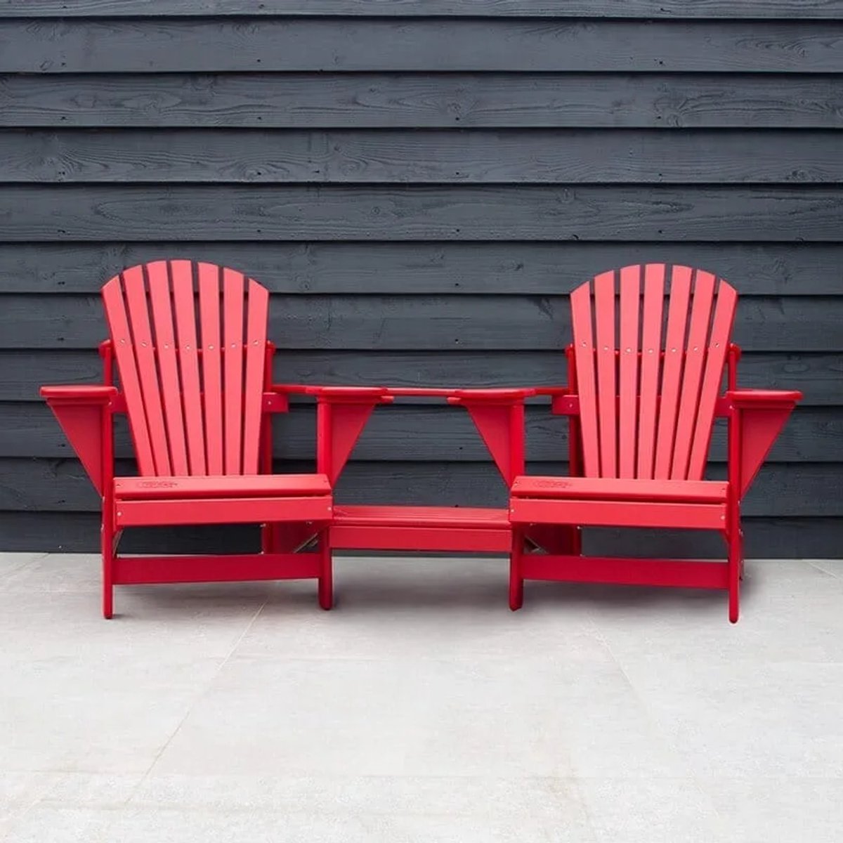 Originele Adirondack Tete-a-tete Tuinbank | Kunststof | Rood | 10 jaar garantie | Binnen 2-5 werkdagen geleverd | Canada Comfy Chair