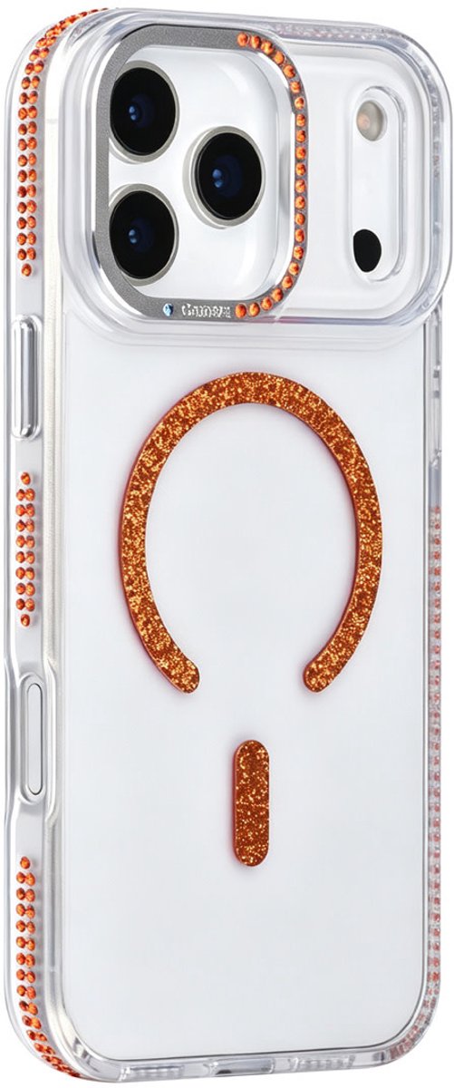 TUNIQ Backcover hoesje voor Apple iPhone 17 Pro Max - Diamond MagSafe TPU+PC - Oranje