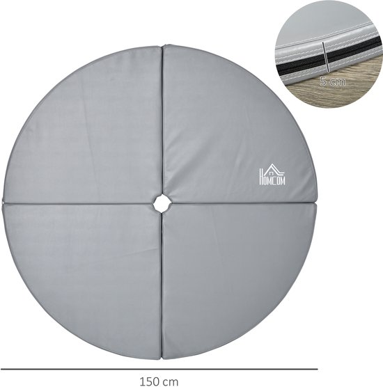 Paaldansmat-5 cm dikke ronde plastic mat voor paaldansoefeningen-gymnastiek en yoga-lichtgrijs — afbeelding 4