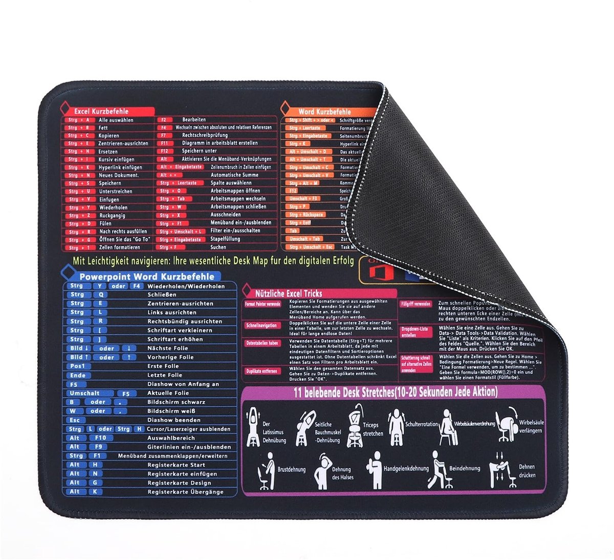 Solidchoice - Gaming Muismat, 250 x 300 mm, Antislip en Waterdicht