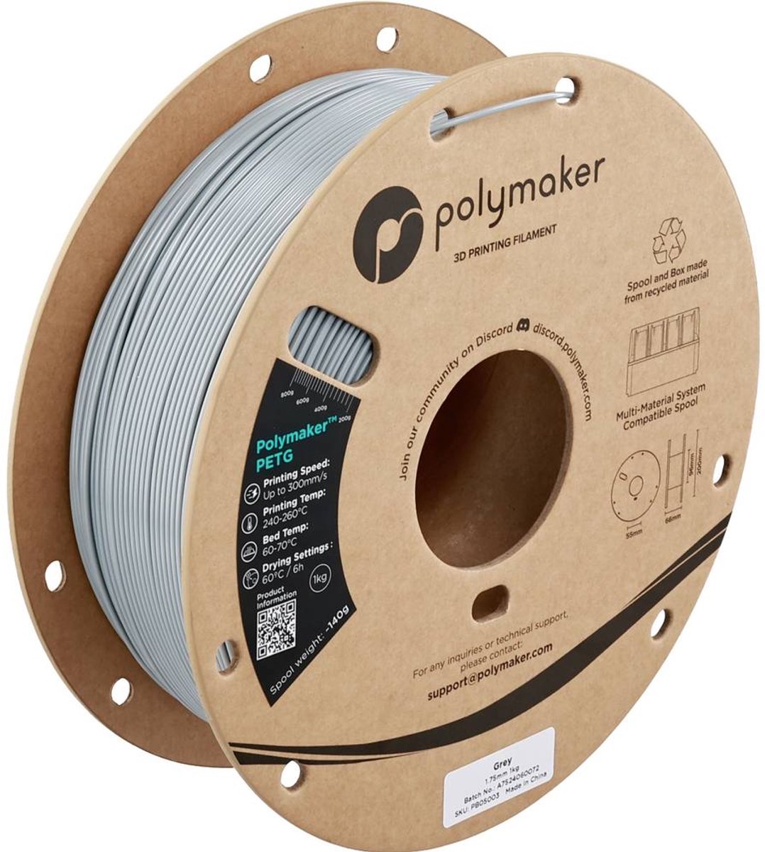 Polymaker PB05003 Filament PETG Highspeed filament 1.75 mm 1000 g Grijs 1 stuk(s)