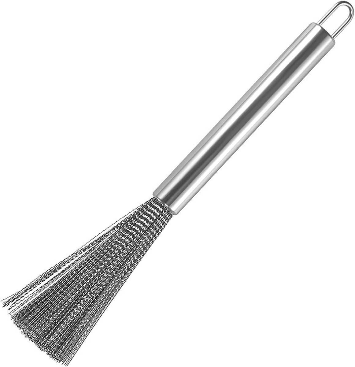 Keukenborstel voor afwas met lange steel - RVS schoonmaakborstel voor pannen, borden en kookgerei - 24 cm afwasborstel
