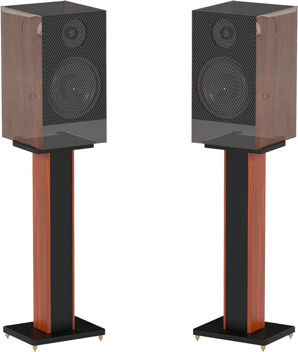 Luidsprekerstandaard Paar - Boksenstandaard Vloer - Muziek Luisteren - Zandvulbaar Ontwerp - 90 cm Hoog - Zwart Bruin
