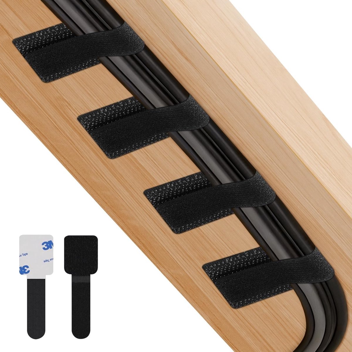 50 Stuks Zelfklevende Kabelbinders voor Kabelbeheer, Organiseren van Datakabels, Sterke Plakband voor Onder Bureau, TV, PC en Laptop