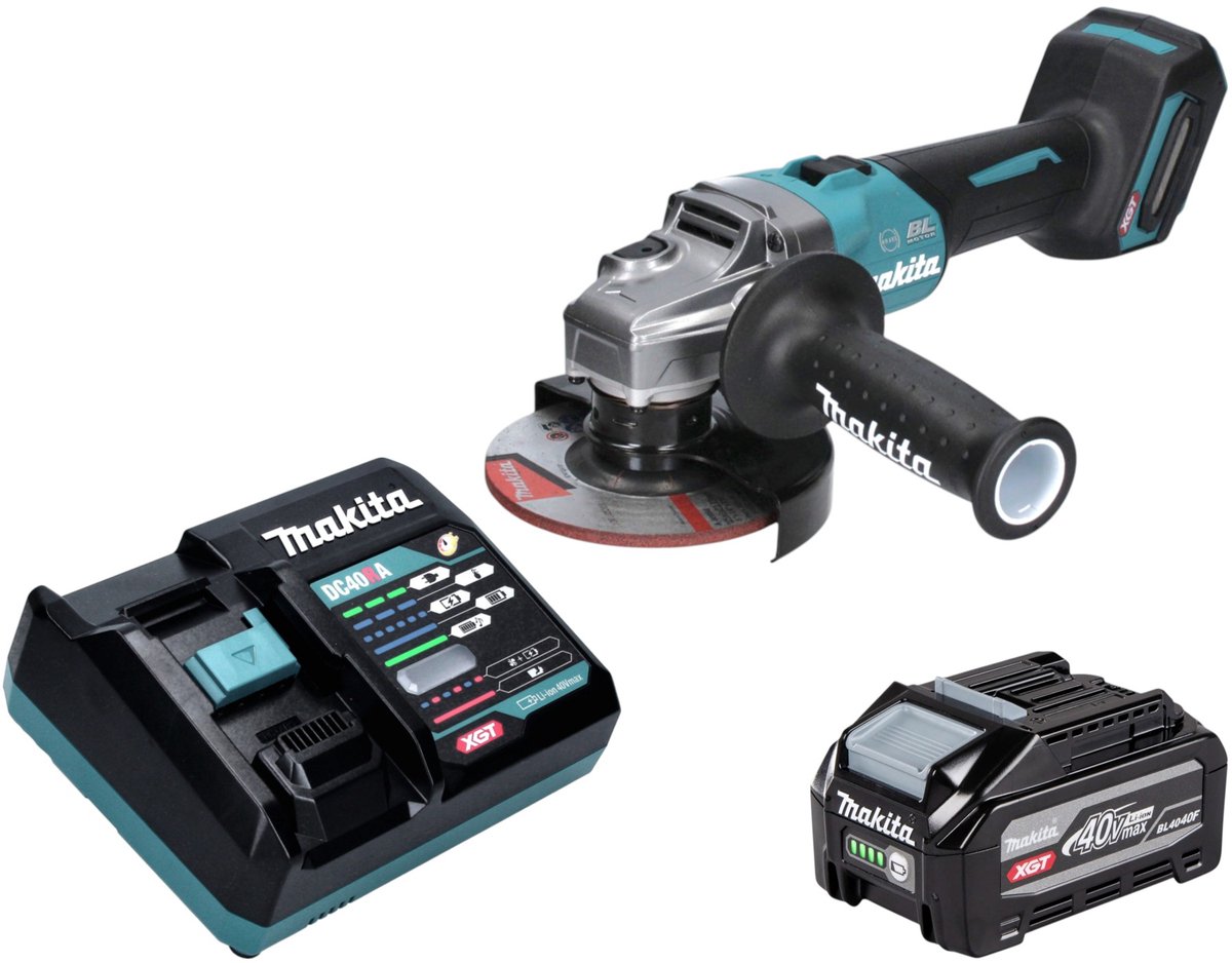 Makita GA 005 GZ Accu haakse slijper 40 V max. 125 mm Brushless XGT Solo - zonder accu, zonder lader