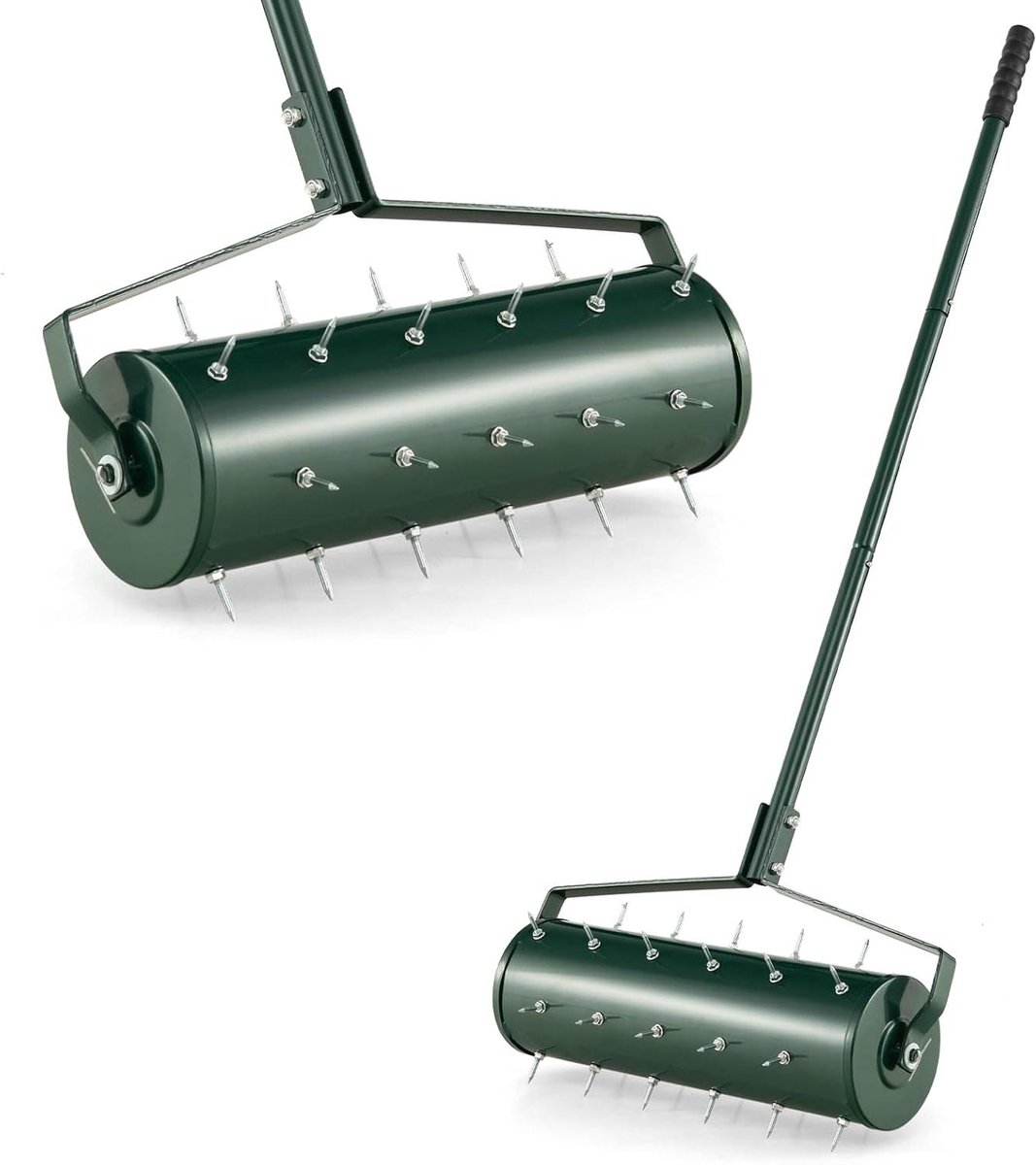 Gazonbeluchter Roller - Handmatige Aerator - Gazononderhoud Verbeteren - Met 29 Spijkers - 45 x 130 cm - Groen