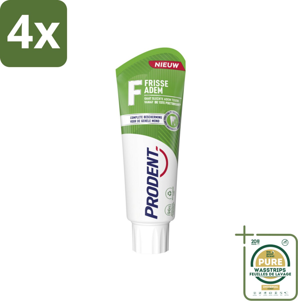 Prodent – Tandpasta – Frisse Adem – Pro-Zinc Technologie - Voordeelverpakking - 4 stuks - Tandpasta - Antibacteriële tandpasta