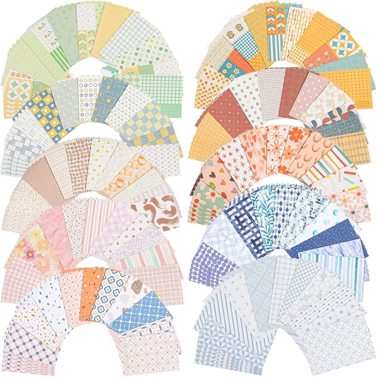 Kleurrijk vintage scrapbookpapier - 500 vellen decoratief knutselpapier voor DIY projecten, dagboeken en albums