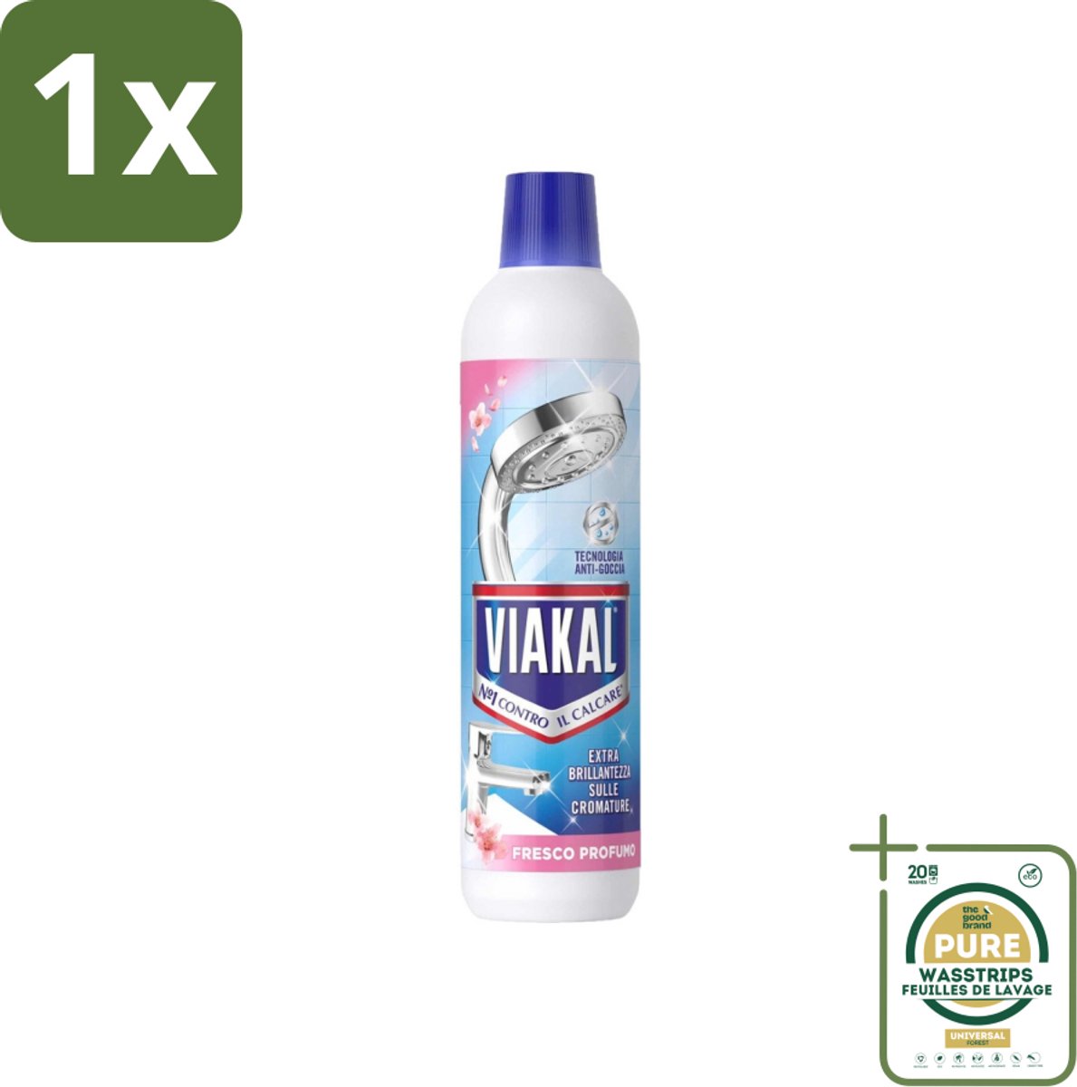 1 x Viakal - Kalkaanslagreiniger - 630 ml- Kalkaanslag Reinigen - Kalkaanslag Verwijderen - Kalkkorst Verwijderen - Badkamer Reinigen - Keuken Reinigen