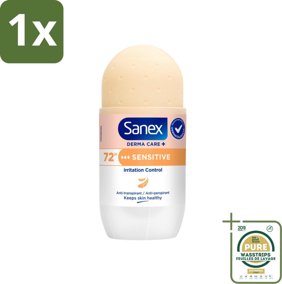 1 x Sanex – Deodorant Roller – Dermo Sensitive – 53 ml- Kabel - Kabels - Kabelsysteem - Kabelsysteem