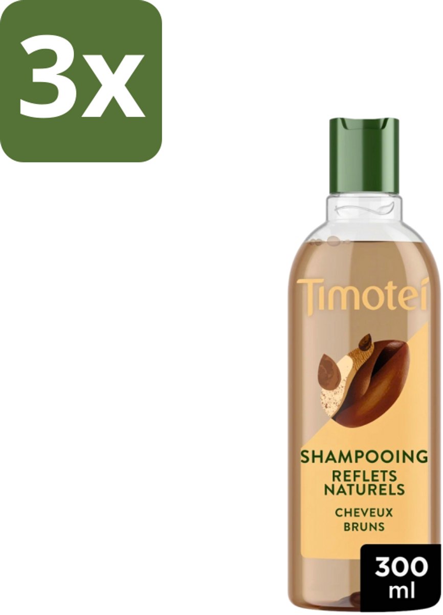 3 x Timotei - Shampoo - Intens Bruin - 300 ml - Bruin Haar Shampoo - Natuurlijke Henna Shampoo - Intens Bruin Haar - Haar Verzorging - Henna Extract