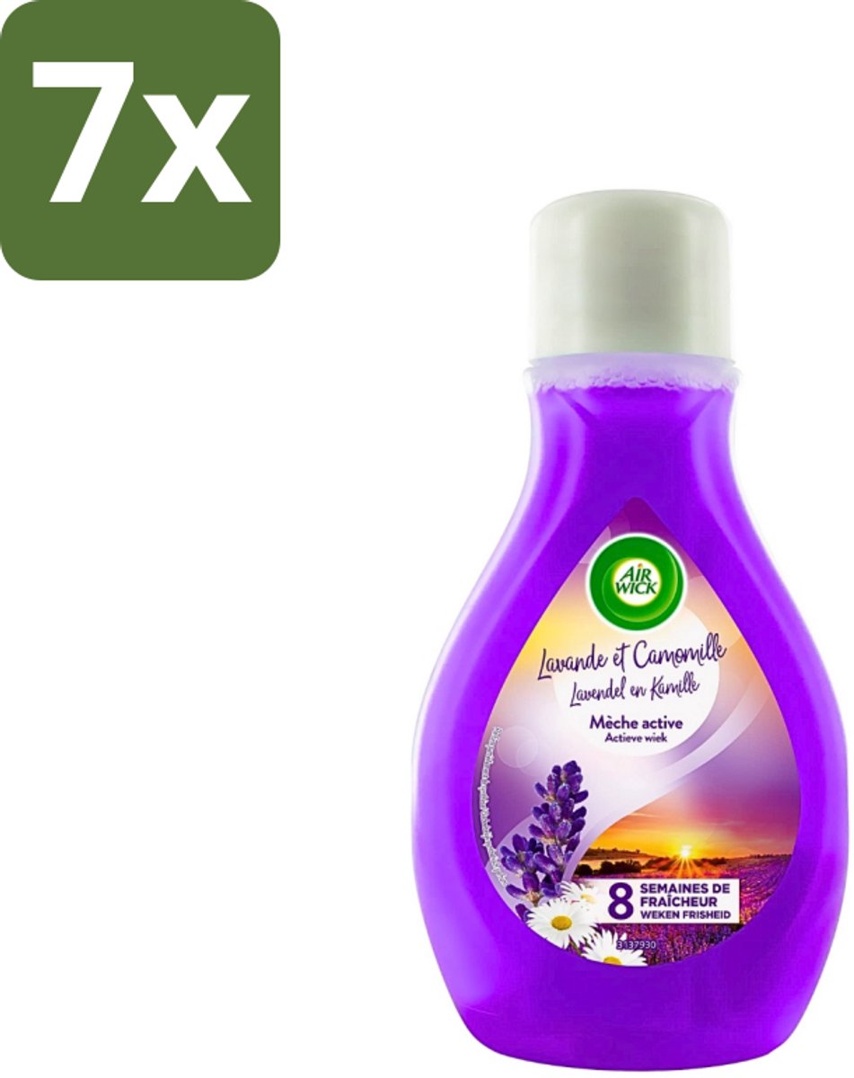 7 x Air Wick - Actieve Wiek Luchtverfrisser - Lavendel & Kamille - 375ml - Actieve Wiek - Geurverspreiding - Lavendel - Kamille - Luchtverfrisser