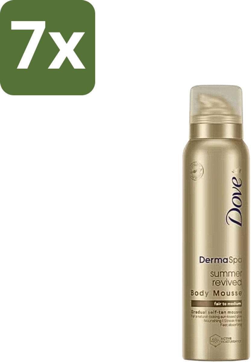 7 x Dove DermaSpa - Zelfbruiner - Tanning Mousse - Medium-Dark - 150 ml - Zomerse Kleur - Zonkleur - Natuurlijke Huidkleur - Tanning Mousse - Huidhydratatie