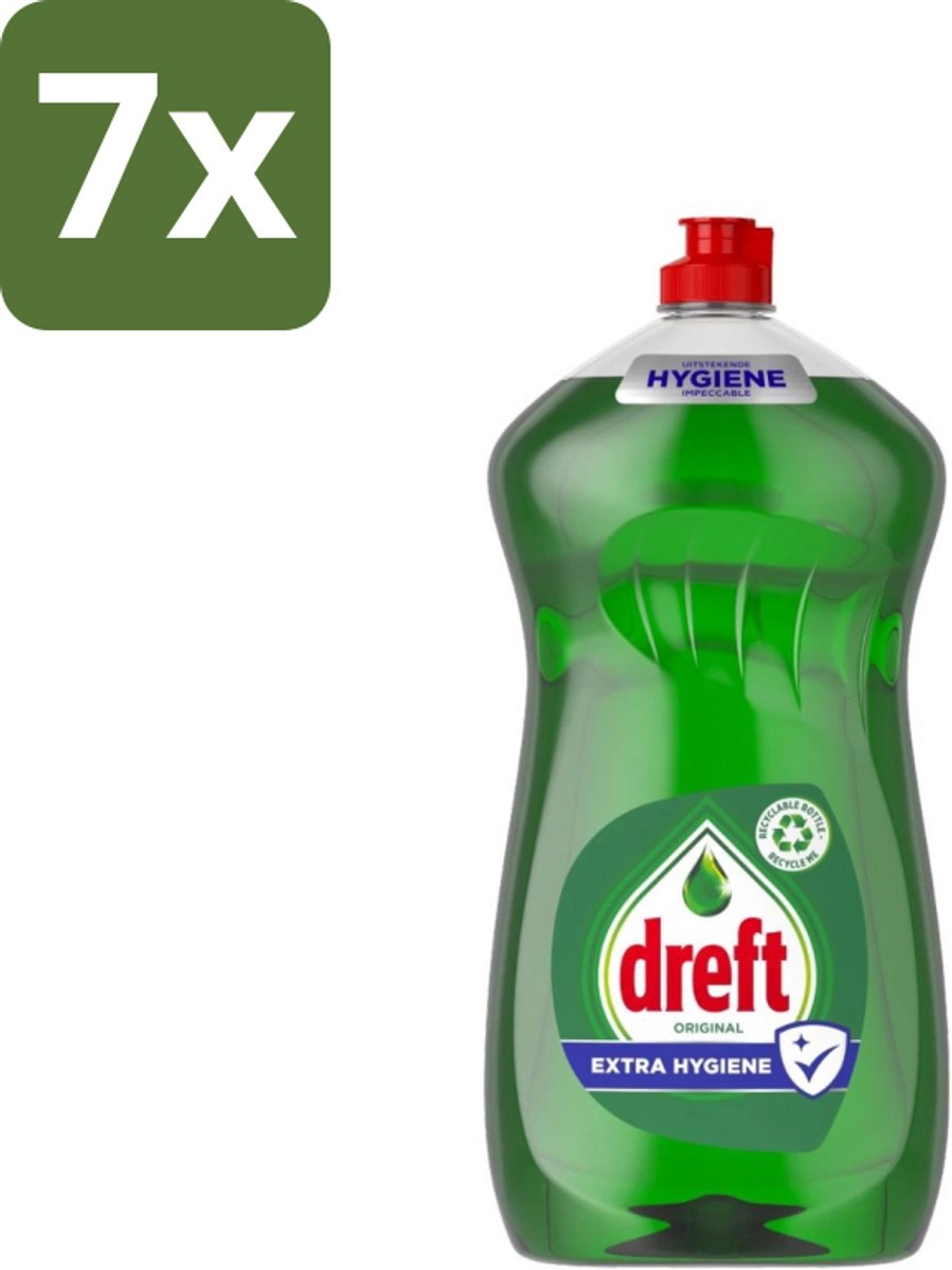 7 x Dreft Original - Vloeibaar Afwasmiddel - Extra Hygiëne - 1.2 L - Afwasmiddel Vaat - Hygiëne Vaat - Vetvrij Vaat - Vaat Reinigen - Vaat Reinigingsmiddel