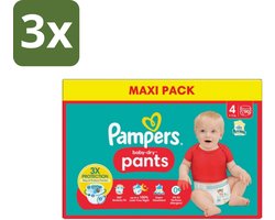 3 x Pampers - Baby-Dry Pants - Luierbroekjes - Maat 4 (9-15 kg) - Extra Droog - 90 Luiers - Baby Luier - Droge Luier - Luier 9-15 Kg - Luier Voor Baby - Luier Tegen Lekken
