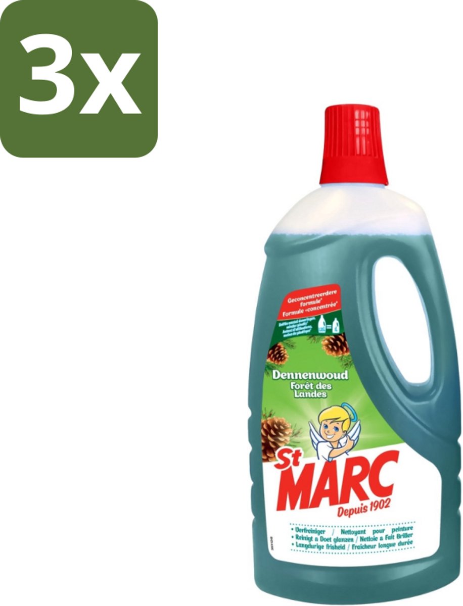 3 x St. Marc - Multireiniger - Dennenfris - Biologisch Afbreekbaar - 1L - Multireiniger - Dennen - Biologisch Afbreekbaar - Reinigingsmiddel - Hygiëne