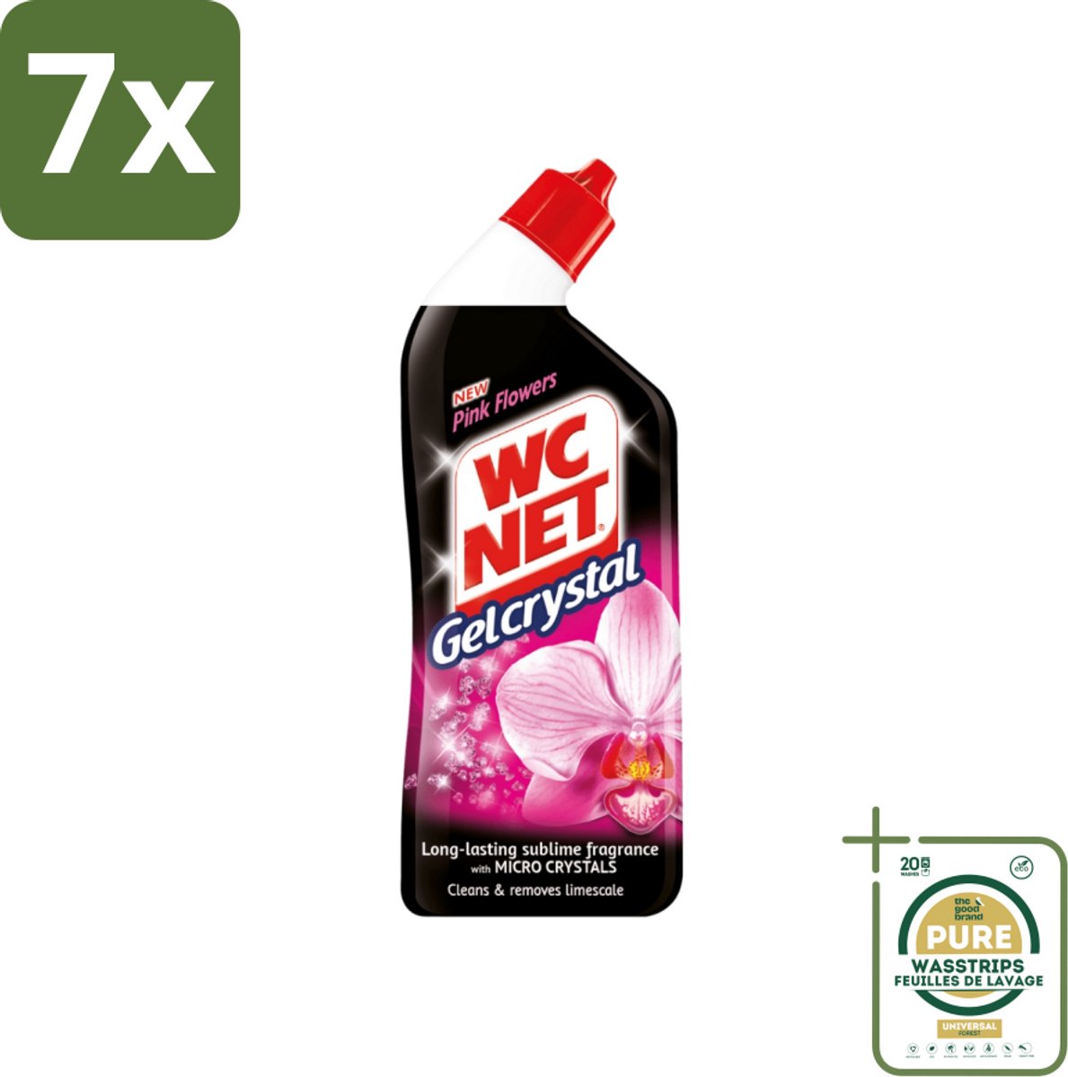 7 x WC Net - Toilet Reiniger - Gel - Frisse Bloemen - 750 ml - Grootverpakking - WC Reiniger - Toilet Reiniger - Toilet Reinigen - Toilet Reiniger Gel - Bloemengeur Toilet