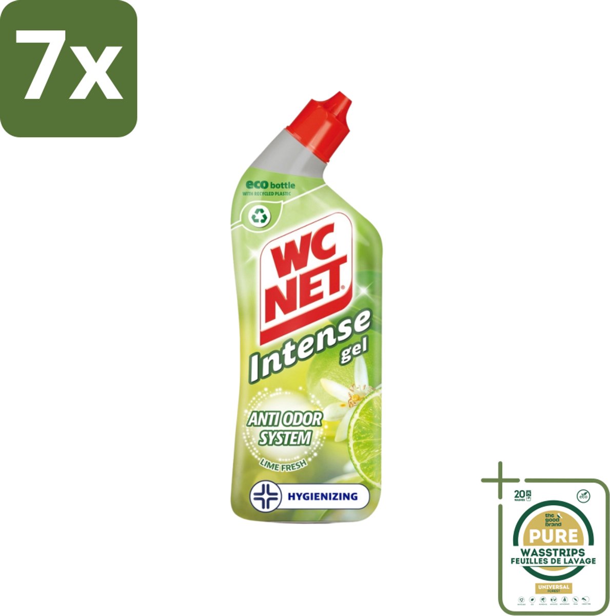 7 x WC Net - Toiletreiniger - Gel - Met Limoen- 750 ml - Grootverpakking - WC Net - Toilet Reiniger - Toilet Reinigen - Toilet Geur - Toilet Reinigingsgel
