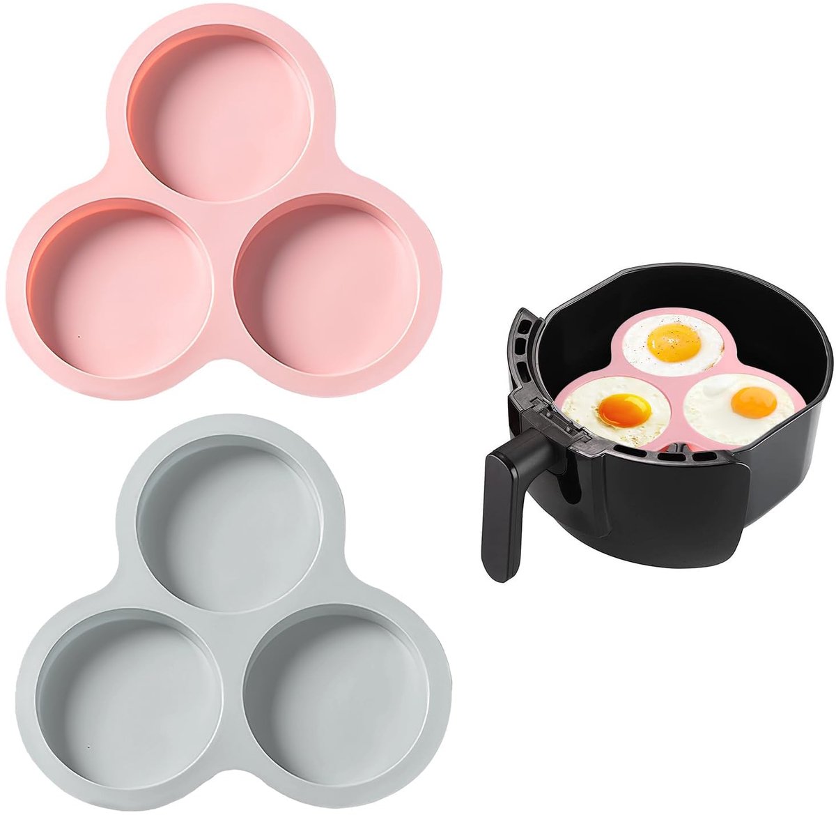 Elzusha - Silicone Air Fryer Egg Pan 2PCS - Perfect voor Eieren en Snacks