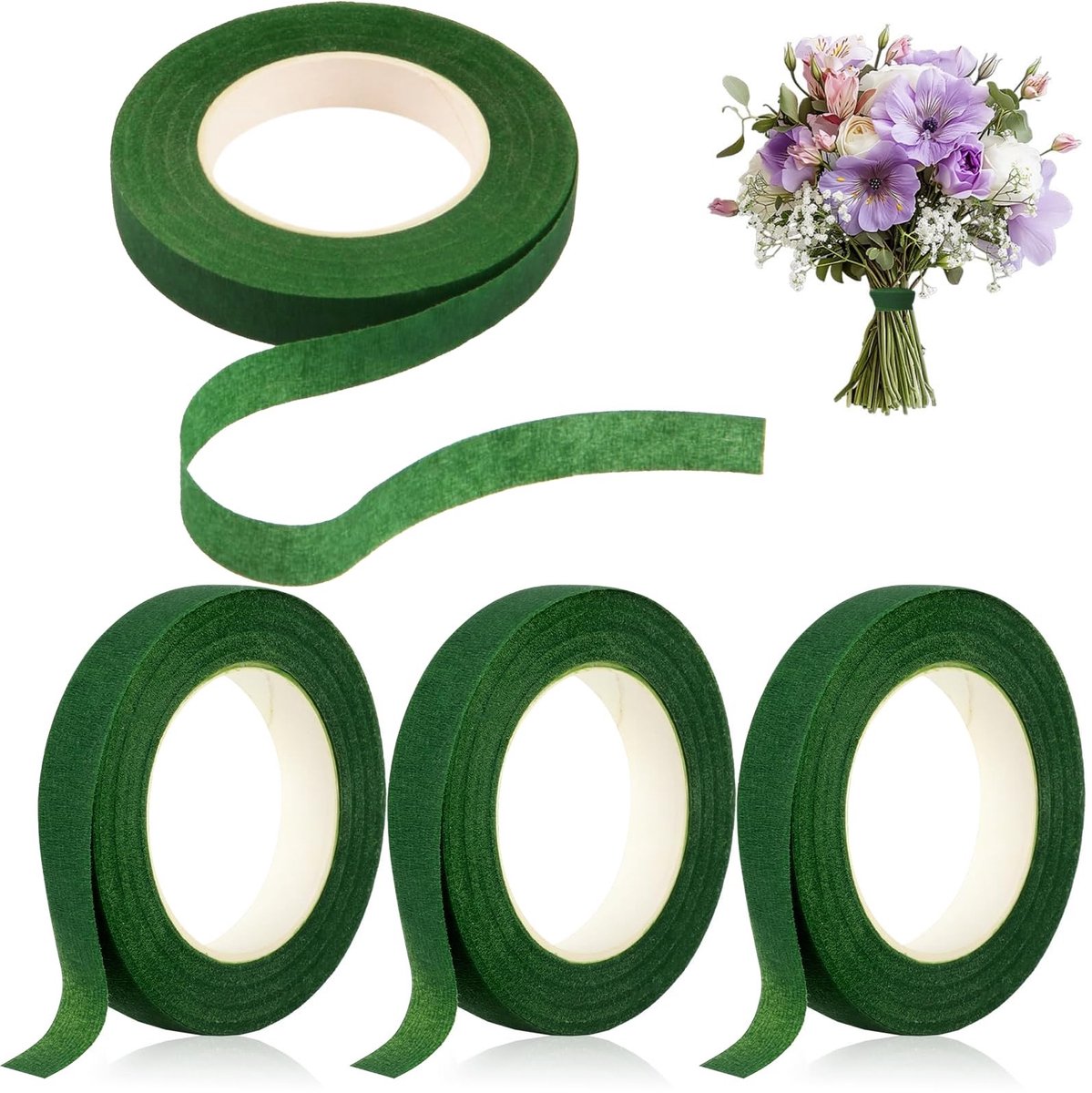 Elzusha - Set van 4 Groene Bloemenbanden voor Decoraties